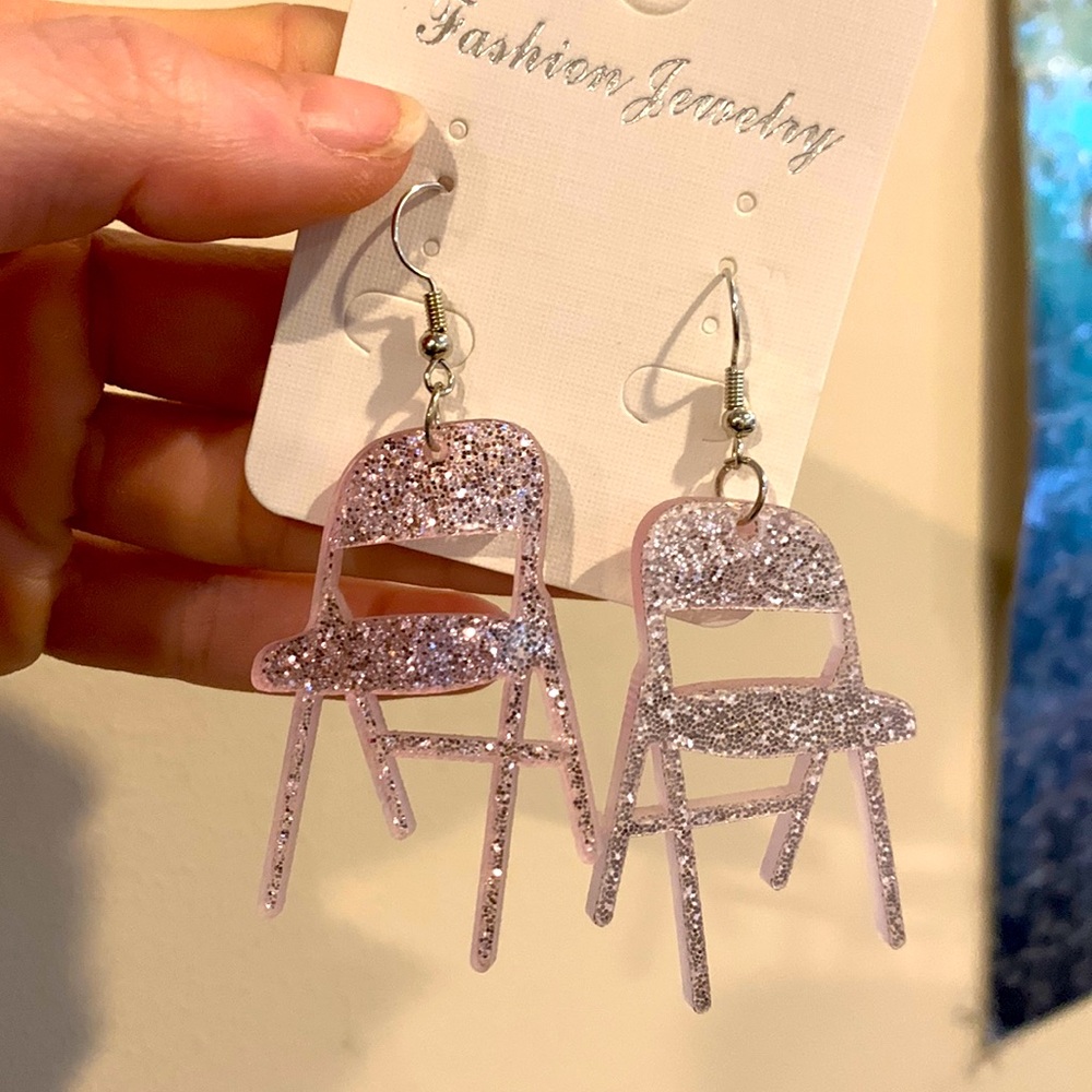 Light pink sparky chair earrings